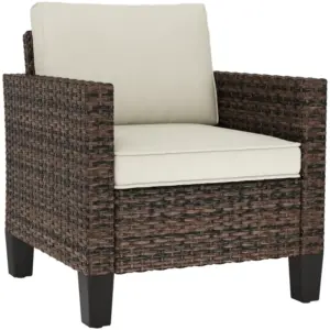 Best Single Rattan Armchair, with Cushions - Brown