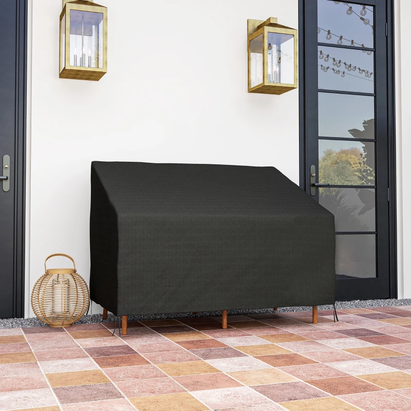 Best 600D Oxford Cloth Furniture Cover, 2 Seater Sofa Protector for Garden Patio, Outdoor, Waterproof, Black, 140L x 84W x 56/94H cm - Image 7