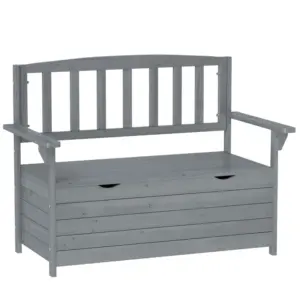 Best Two-Seater Garden Storage Bench - Grey