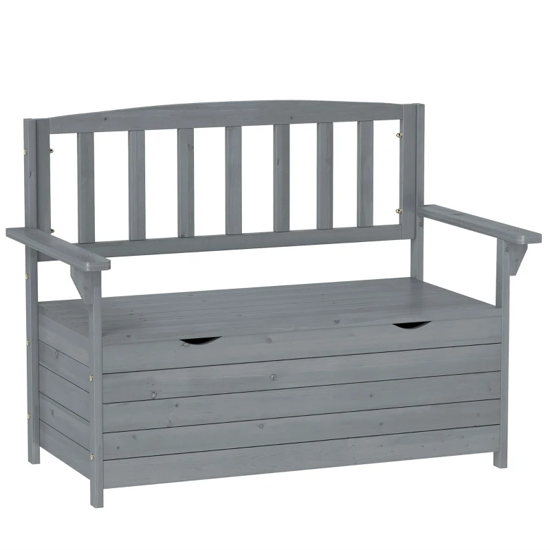 Best Two-Seater Garden Storage Bench - Grey