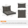 Best 2-Piece Seat Cushions Back Pillows Replacement, Patio Chair Cushions Set for Indoor Outdoor, Charcoal Grey - Image 3