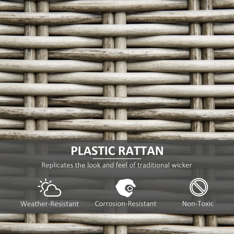 Best 5 Pieces Outdoor PE Rattan Round Garden Daybed with Cushions, Aluminium Patio Furniture Set Lounge Chair Conversation Sofa Set with Liftable Coffee Table and Protect Cover, Grey - Image 6