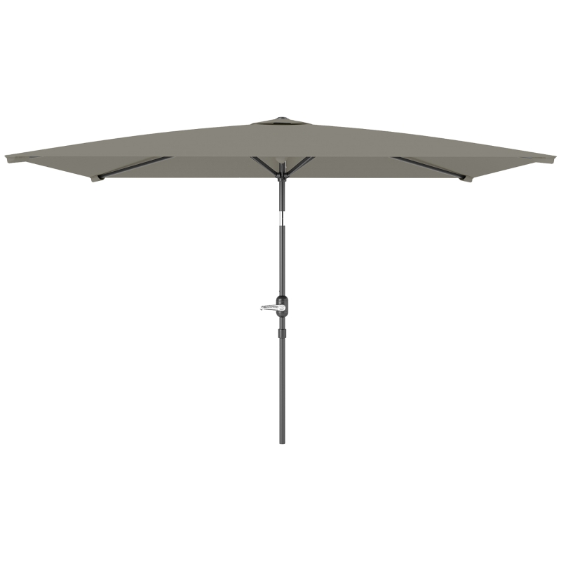 Best 3x2m Patio Parasol Garden Umbrellas Canopy with Aluminium Tilt Crank Rectangular Sun Shade Steel, Light Grey - Image 10