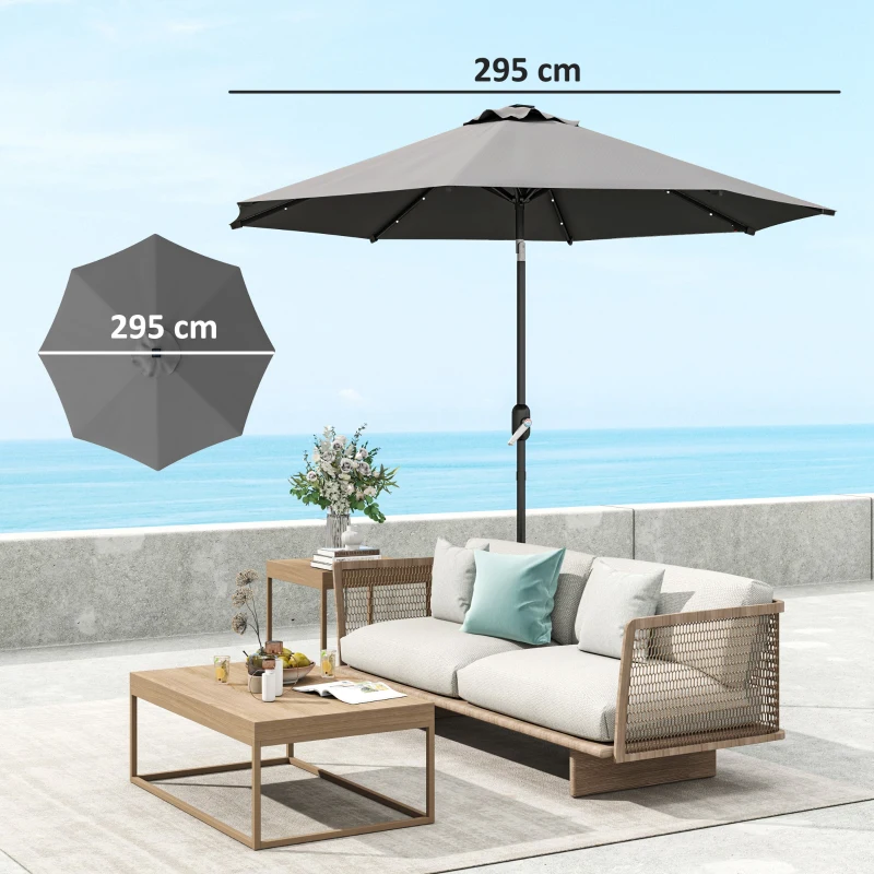 Best 3 m Replacement Parasol Canopy with Top Vent, UPF 50+ Garden Parasol Replacement Canopy, 8 Rib Parasol Cover Replacement Fits Various Frames, Grey - Image 3