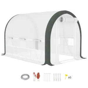 Best 3 x 2(m) Walk-In Tunnel Greenhouse, with Accessories - White