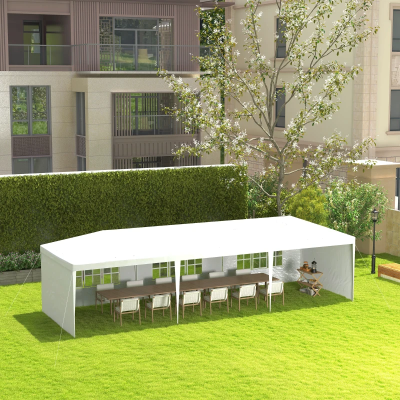 Best Garden Gazebo Marquee Party Wedding Tent Canopy (9m x 3m) - White - Image 2