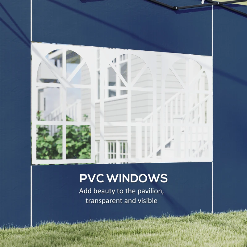 Best Set of Two 3 x 3(m) Gazebo Frame Replacement Walls - Blue - Image 6