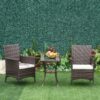 Best Three-Piece Rattan Chair Set, with Cushions - Brown - Image 10