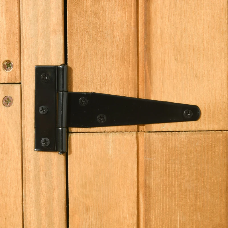 Best Garden Shed Vertical Utility 3 Shelves Shed Wood Outdoor Garden Tool Storage Unit Storage Cabinet, 77 x 54.2 x 179cm - Brown - Image 8