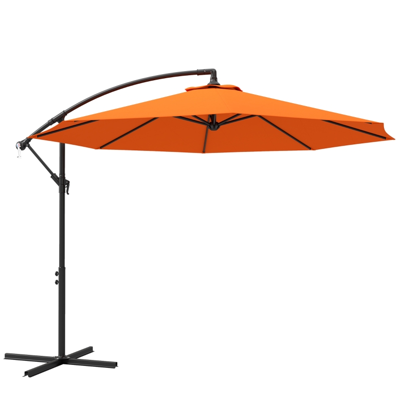 Best 3(m) Overhanging Parasol, with Base - Orange - Image 11