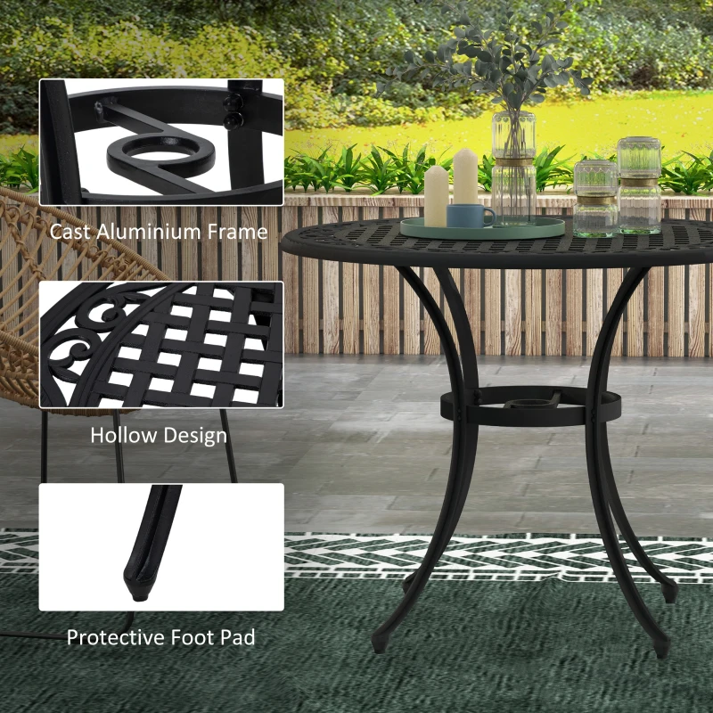Best Φ90cm Four-Seated Round Aluminium Garden Table, with Parasol Hole - Image 6