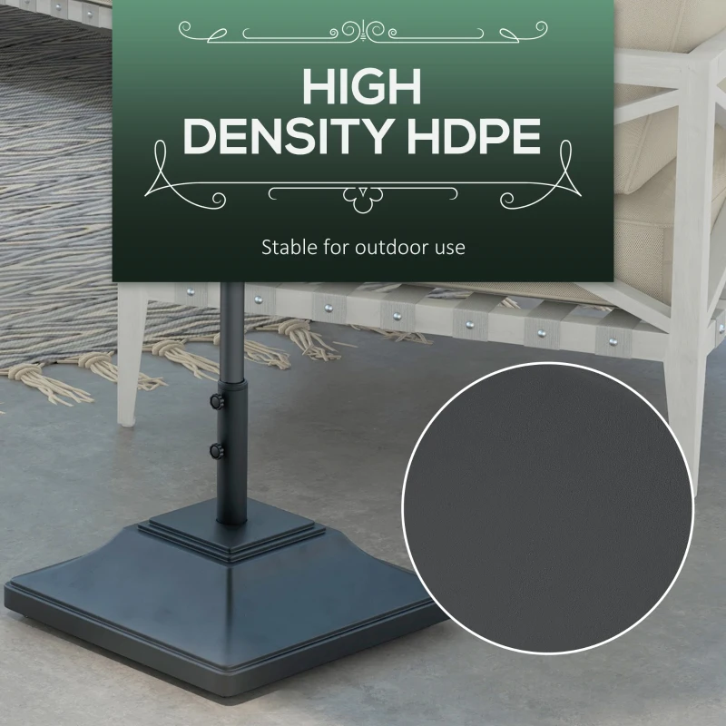 Best 60kg Water/Sand Fillable Parasol Base, with Wheels - Black - Image 6