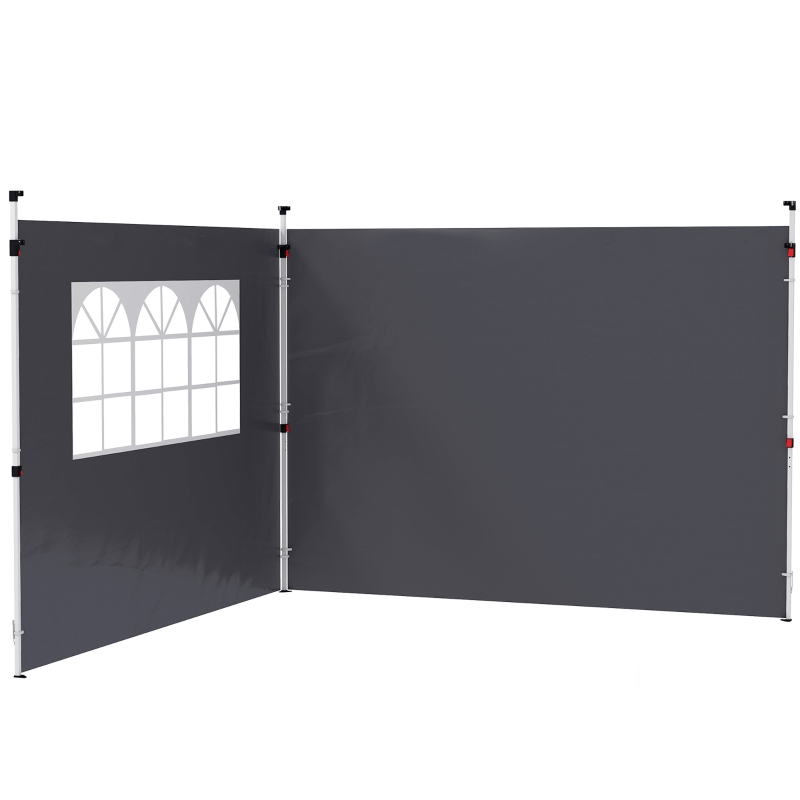 Best 3 Meters Gazebo Replaceable Exchangeable Side Panel Wall Panels Walls With Window, Dark Grey - Image 11