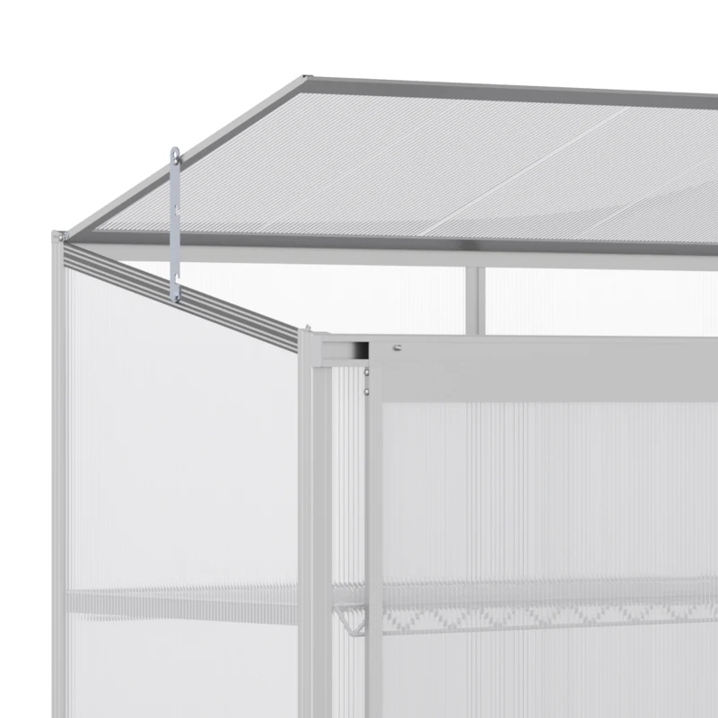 Best 3 Tier Greenhouse Garden Outdoor Cold Frame Plant Flower Growth Transparent Polycarbonate Board Openable Roof Sliding Door w/ Foundation 131L x 58W x 140H cm - Image 8