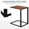 Best C-Shaped Side Table, Sofa End Table with Metal Frame, Accent Couch Table for Living room, Bedroom, Walnut and Black - Image 6