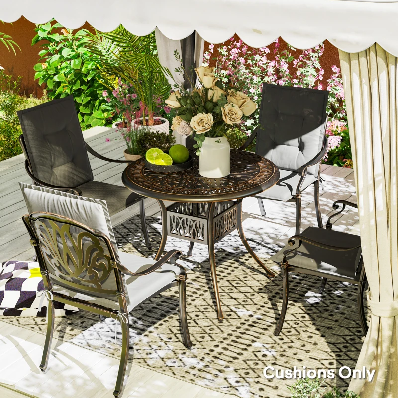 Best Set of Four Padded Garden Seat Cushions - Light Grey - Image 8