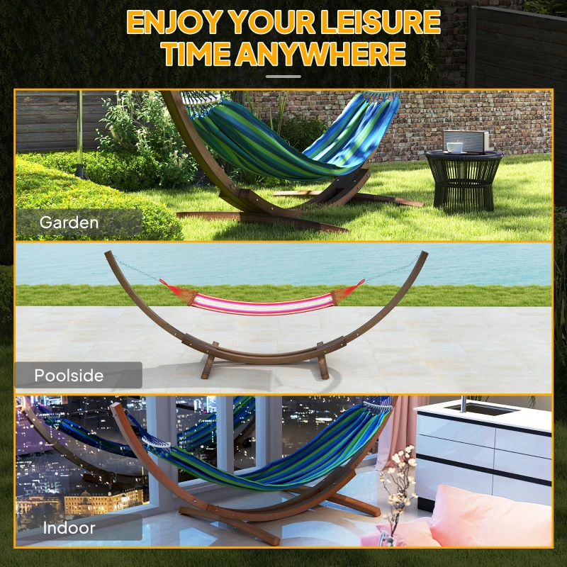 Best 3.25m Wooden Hammock Stand Universal Fit Garden Picnic Camp Accessories, Brown - Image 6