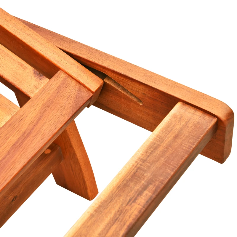 Best Outdoor Garden Patio Wooden Sun Lounger Foldable Recliner Deck Chair Day Bed Furniture with Wheels - Image 8