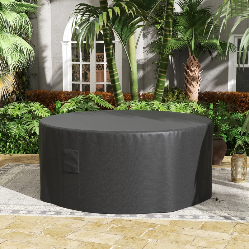 Best Garden Patio Large Furniture Set Round Cover 600D Oxford Waterproof, Ф193 x 80H cm, Black - Image 2
