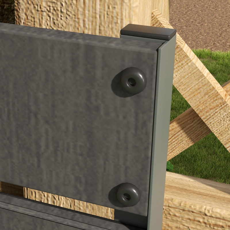 Best Raised Bed for Garden, Planter with Trellis for Climbing Plants, Vines, Planter Box with Drainage Gap, Dark Grey - Image 9