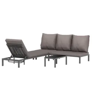 Best Three-Piece Aluminium Lounger Set, with Reclining Backs