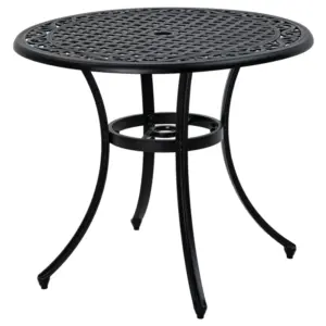 Best Φ90cm Four-Seated Round Aluminium Garden Table, with Parasol Hole