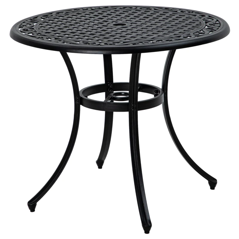 Best Φ90cm Four-Seated Round Aluminium Garden Table, with Parasol Hole