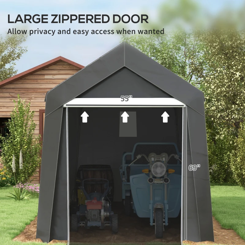 Best 3.6 x 2.1m Portable Outdoor Shed, with Window - Dark Grey - Image 6