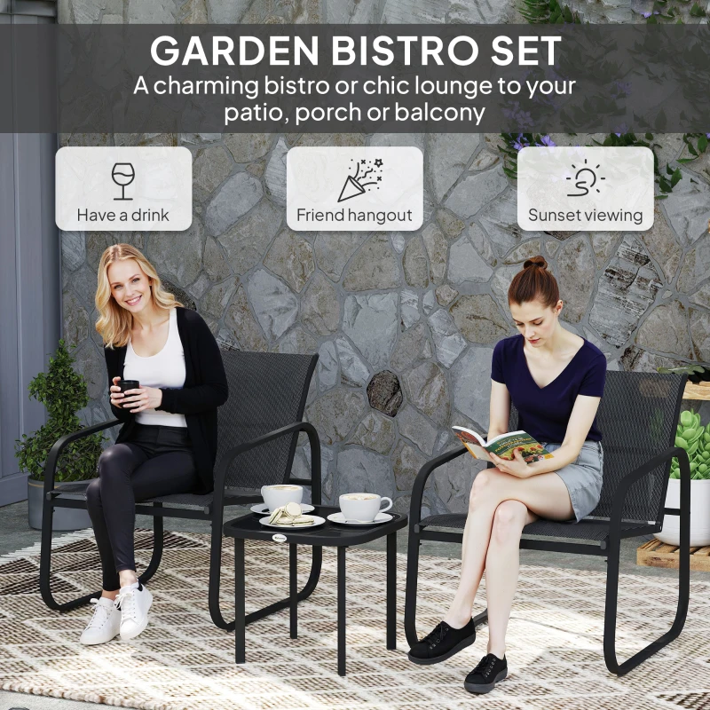 Best Three-Piece Garden Seating Set - Black - Image 4