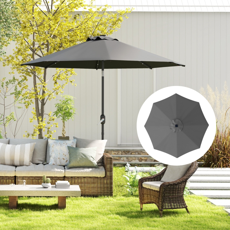 Best 3 m Replacement Parasol Canopy with Top Vent, UPF 50+ Garden Parasol Replacement Canopy, 8 Rib Parasol Cover Replacement Fits Various Frames, Grey - Image 10