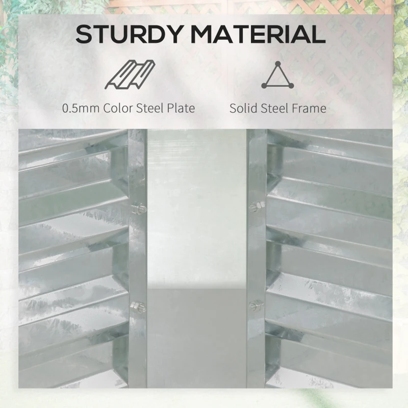 Best Raised Garden Bed with Greenhouse, Steel Planter Box with Plastic Cover, Roll Up Window, Dual Use for Flowers, Vegetables, Fruits and Herbs, 185L x 95W x 92H cm, Green - Image 5