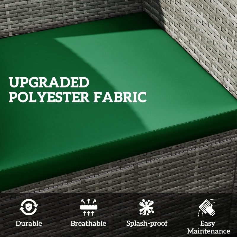 Best Outdoor Seat Cushion Pads for Rattan Furniture, 3 PCs Garden Furniture Cushions, Green - Image 5