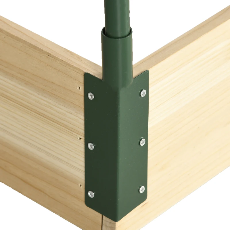 Best Raised Bed with Greenhouse, Wooden Garden Planter Box with PVC Cover, Roll Up Windows, Dual Use for Vegetables, Plants, Flowers, 115 x 80 x 54 cm, Natural Wood Effect - Image 8