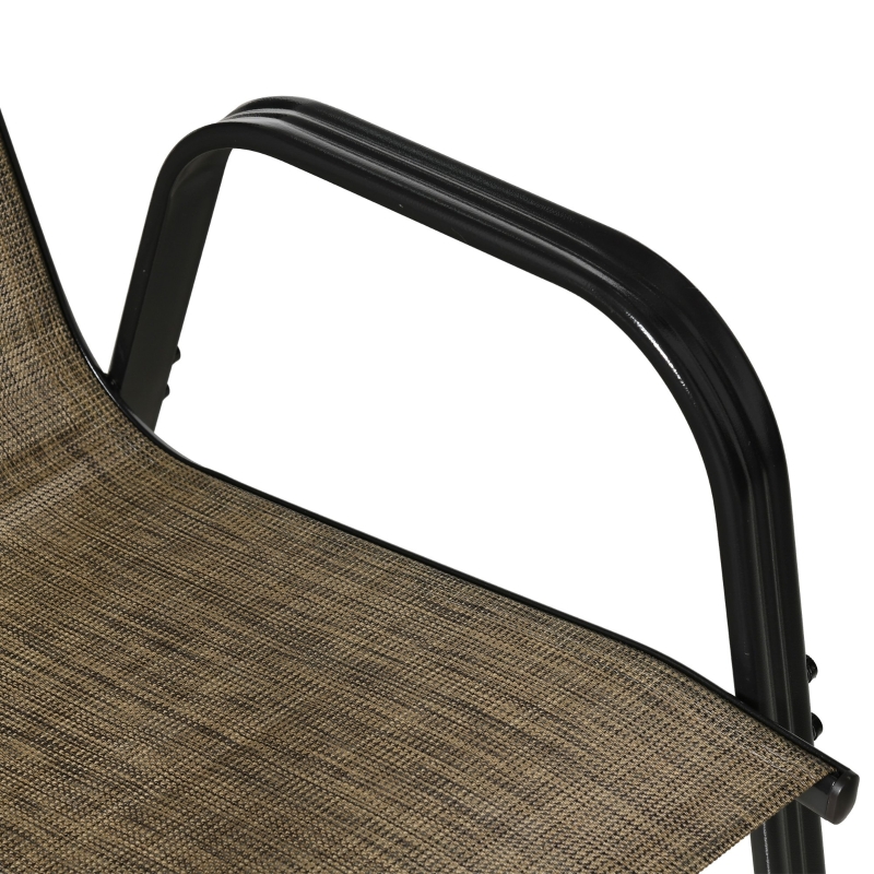 Best Set of Four Stackable Mesh Seat Chairs - Mixed Brown - Image 9