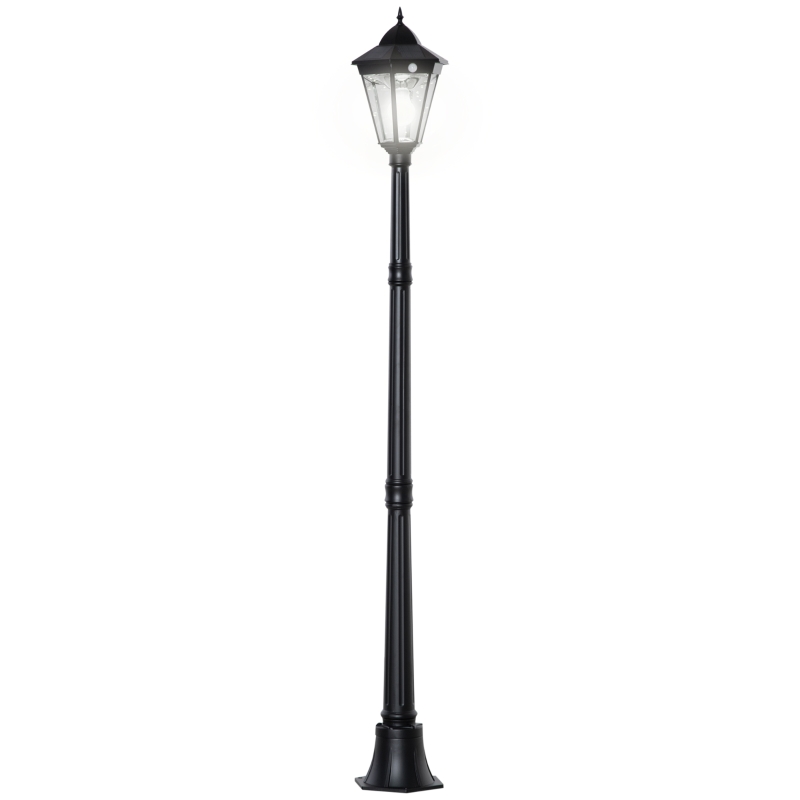 Best 1.9M Garden Lamp Post Light, IP44 Outdoor LED Solar Powered Lantern Lamp with Decorative Bulb, Aluminium Frame for Patio, Pathway and Walkway, Black - Image 12
