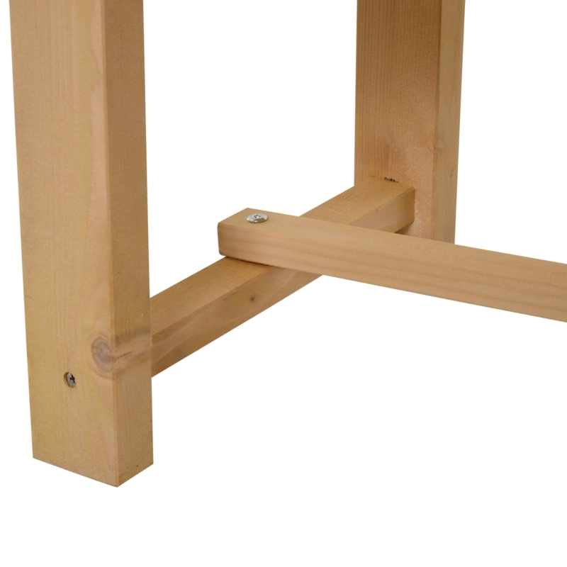 Best 5 Pieces 2-seater Outdoor Indoor Wooden Garden Bench Fir Patio Loveseat, 110L x 38W x 35Hcm, Natural - Image 9