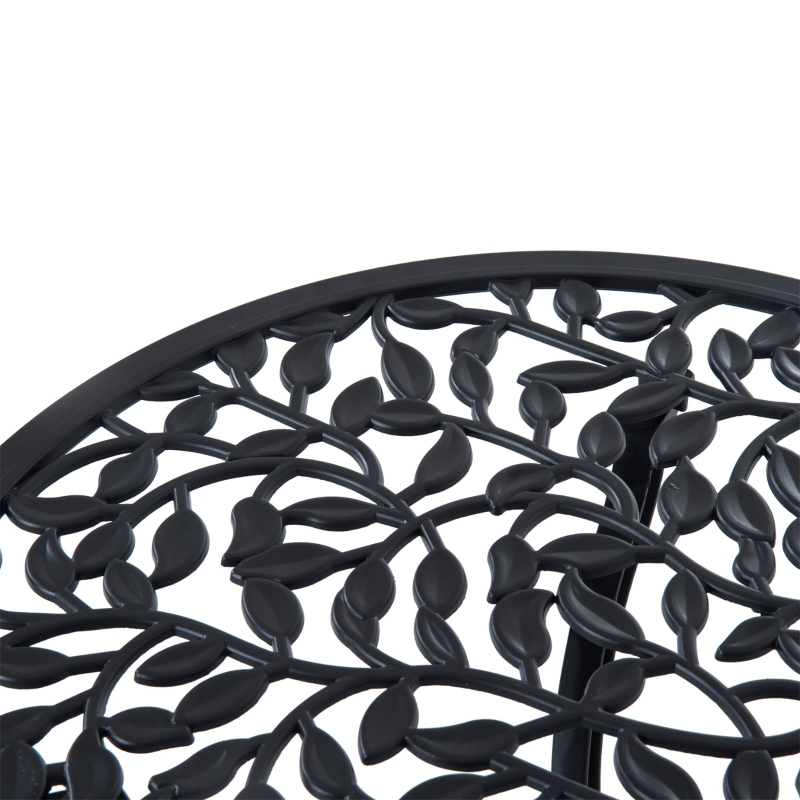 Best 3 Pcs Aluminium Bistro Set Garden Furniture Dining Table Chairs Antique Outdoor Seat Patio Seater Black - Image 9