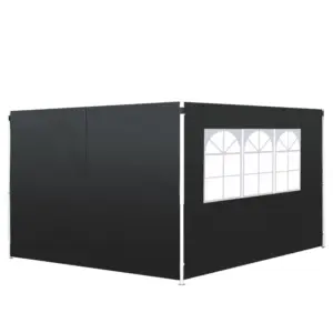 Best 3 Meters Gazebo Replaceable Exchangeable Side Panel Wall Panels Walls With Window, Black