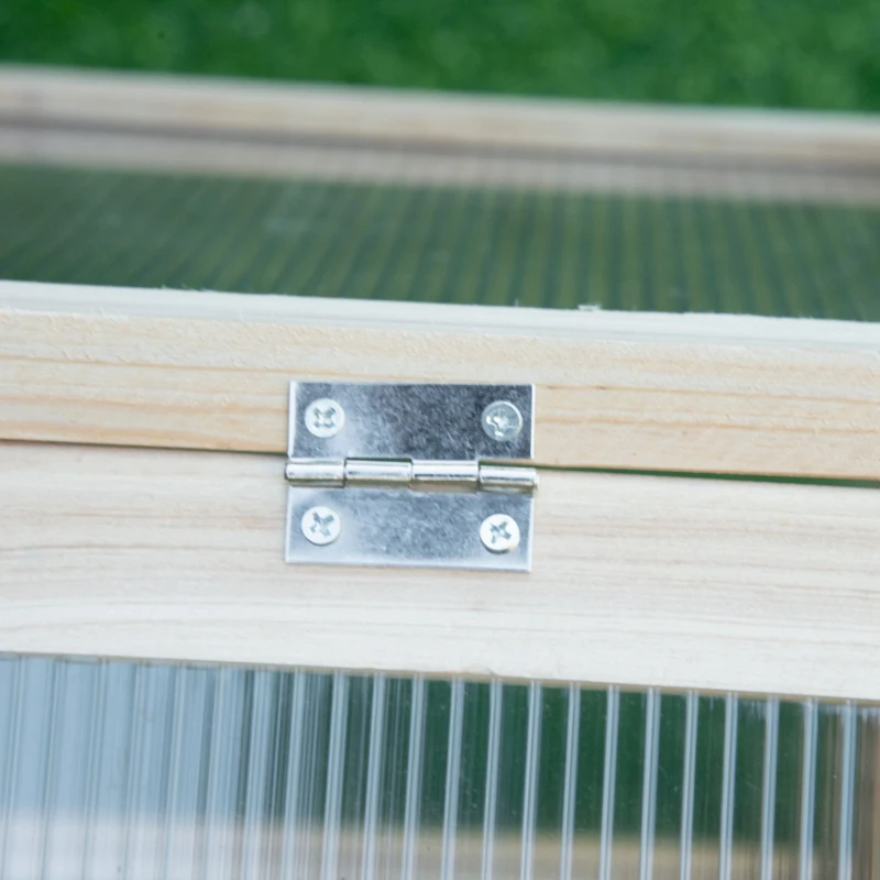 Best Wooden Cold Frame Garden Polycarbonate Greenhouse with Openable Top Cover, Grow House for Flowers, Vegetables, Plants, 90 x 52 x 50cm, Natural - Image 8