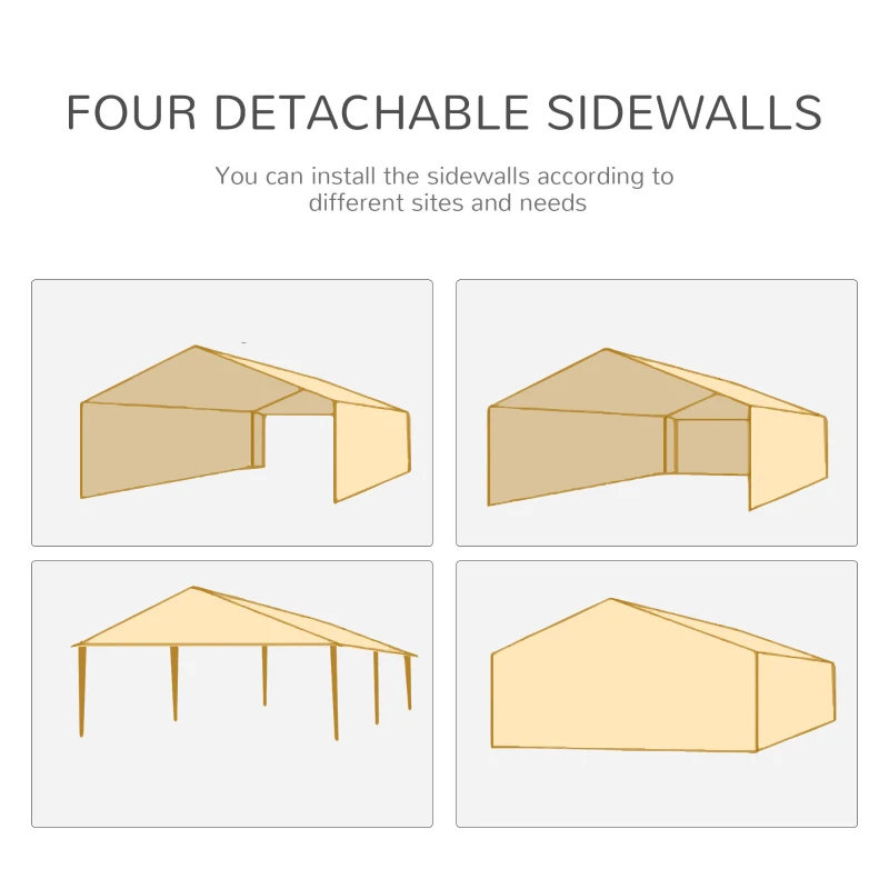 Best 6 x 3 m Party Tent Wedding Gazebo Outdoor Waterproof PE Canopy Shade with 6 Removable Side Walls - Image 5