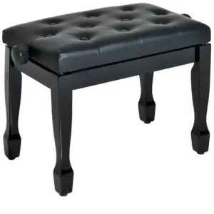 Best PU Leather Upholstered Piano Stool, Height Adjustable Makeup Stool Bench Dressing Table Seat, White