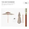 Best 2.7m Elegant Wooden Frame Parasol Umbrella - Beige - Image 4