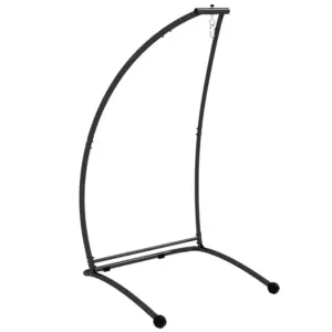 Best Hammock Chair Stand, C Shape Hanging Heavy Duty Metal Frame Hammock Stand for Hanging Hammock Air Porch Swing Chair, Indoor & Outdoor Use, Black