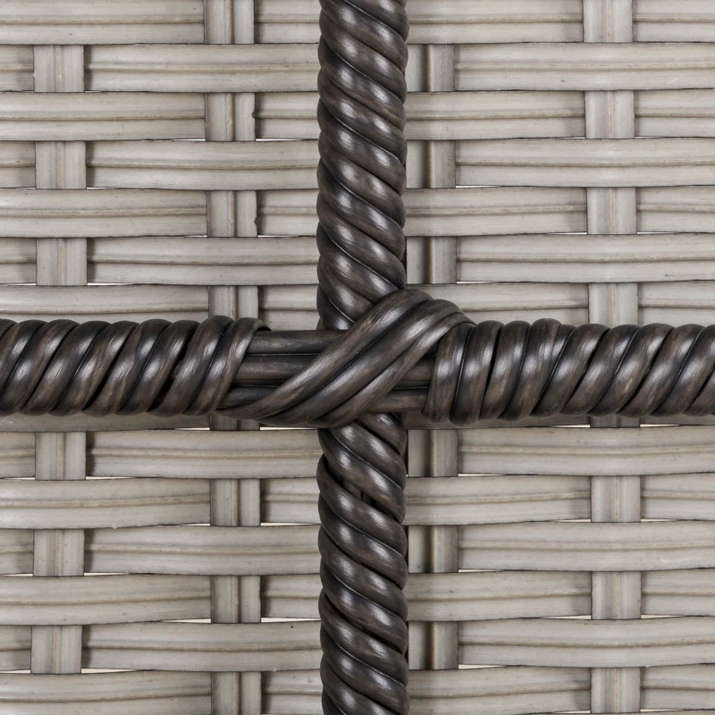 Best Outdoor PE Rattan Rocking Chair Set of 2, Garden Rocking Chair Set with Armrest and Cushion, Grey - Image 8