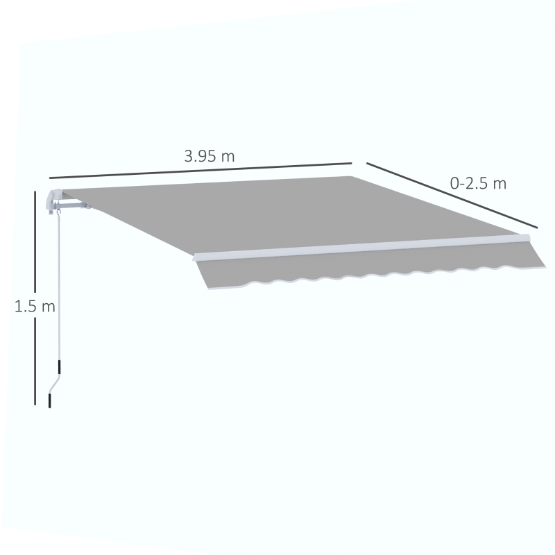 Best Garden Patio Manual Awning Canopy Sun Shade Shelter Retractable 4 Size 5 Colour - Image 3