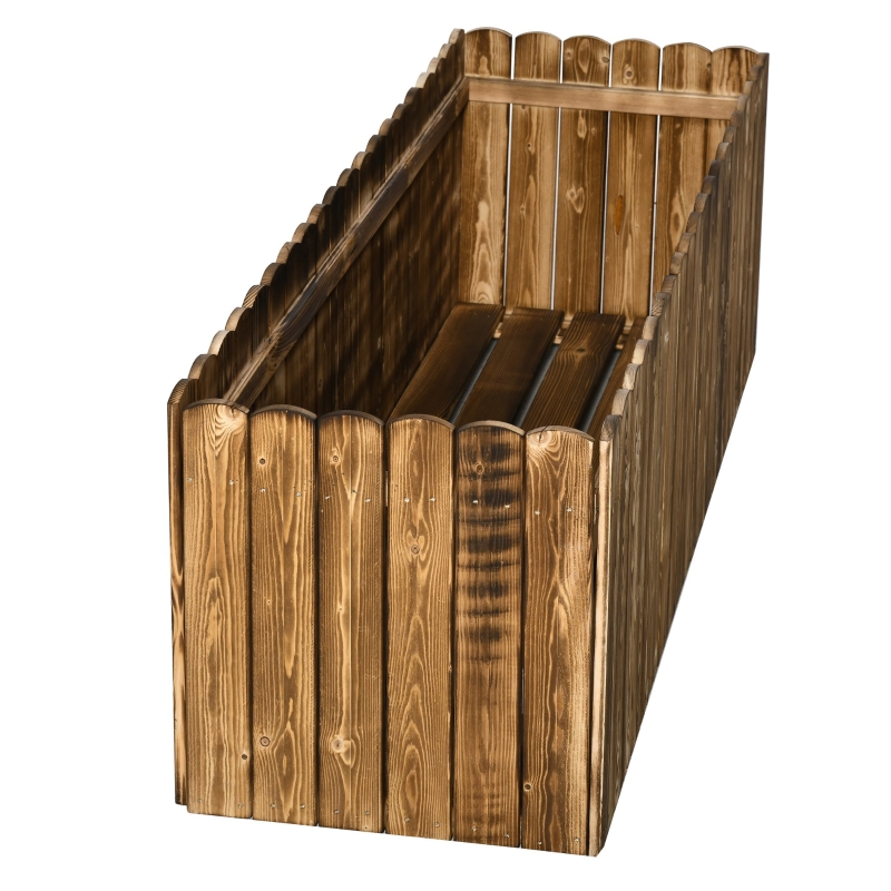Best 172L Raised Garden Bed, Wooden Rectangle Planter Box, Outdoor Herb Vegetable Flower Pot (120L x 40W x 40H cm) - Image 12
