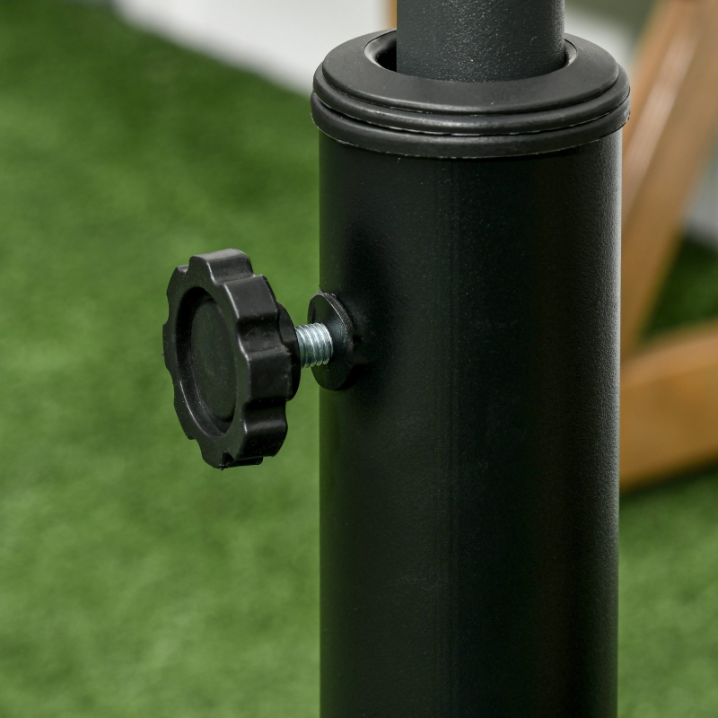 Best 23.5kg Resin Garden Parasol Base with Wheels and Retractable Handles, Round Outdoor Market Umbrella Stand Weight for Poles of Φ38mm to Φ48mm, Black - Image 9
