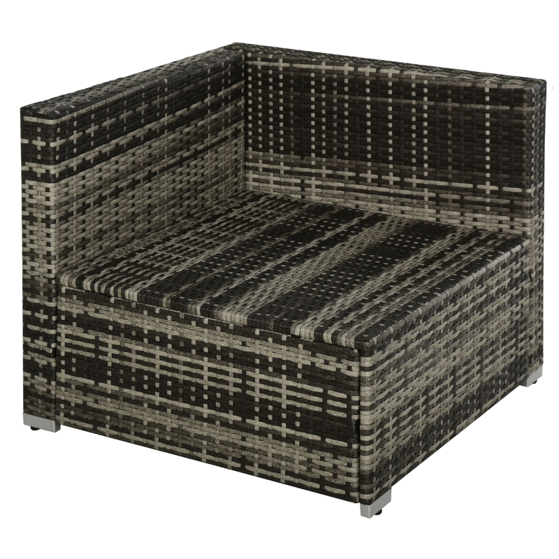 Best 4-Seater Rattan Sofa Set Wicker Sectional Furniture Cushion Grey Garden - Image 11