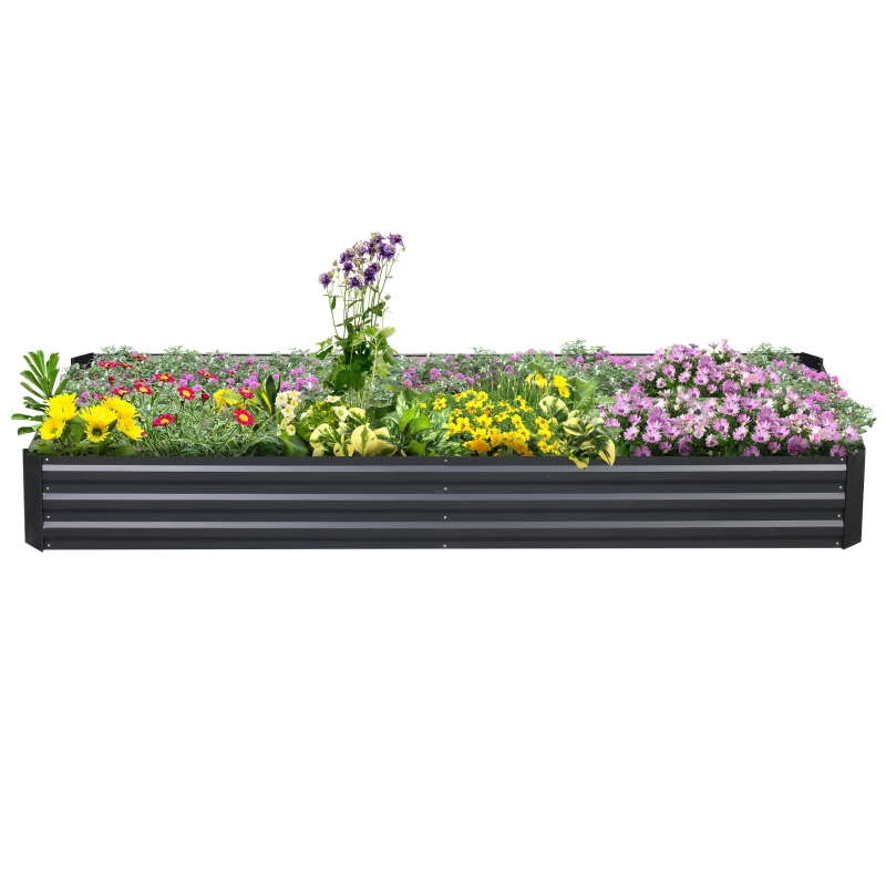 Best Metal Raised Garden Bed Planter Box Outdoor Planters for Growing Flowers, Herbs, Grey, 241x90.5x30cm - Image 13