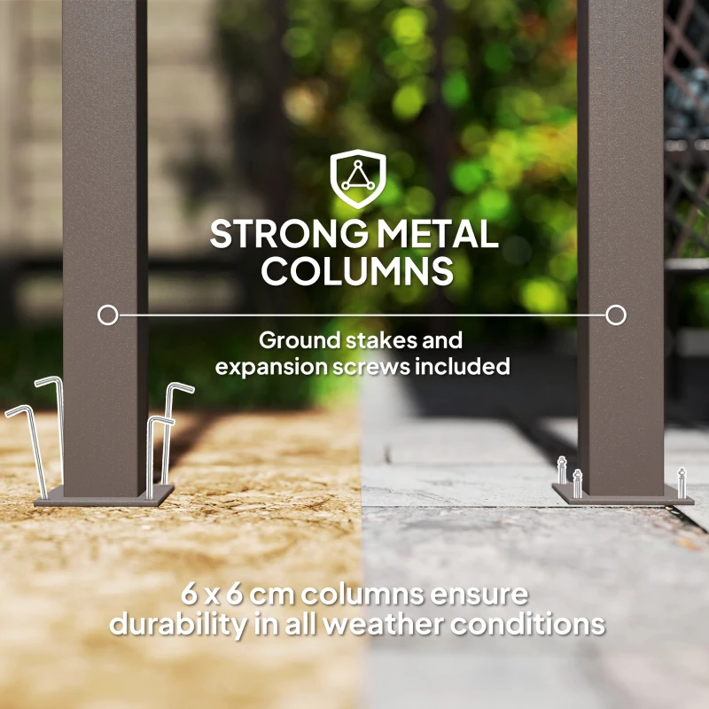 Best 3 x 3(m) Garden Pergola with Waterproof Metal Roof, Lean to Pergola Hardtop Gazebo, Wind-resistant Outdoor Sun Shade, Easy to Assemble - Image 7